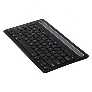 Fábrica al por mayor OEM/ODM Dual Bluetooth Channel Bluetooth Keyboard Teclado inalámbrico con ranura para iPad y teléfonos, iOS Android