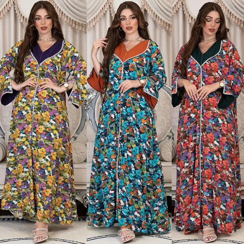 नए मुस्लिम कपड़े महिलाओं की प्रार्थना पोशाक बड़े आकार की ठोस रंग पूर्ण कवर लंबी खिमार स्कर्ट