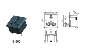 IB-685ที่มีคุณภาพสูงหญิงชายเสียบปลั๊กไฟฟ้า AC ขั้ว3ขา AC ซ็อกเก็ตไฟ - Product Image 2