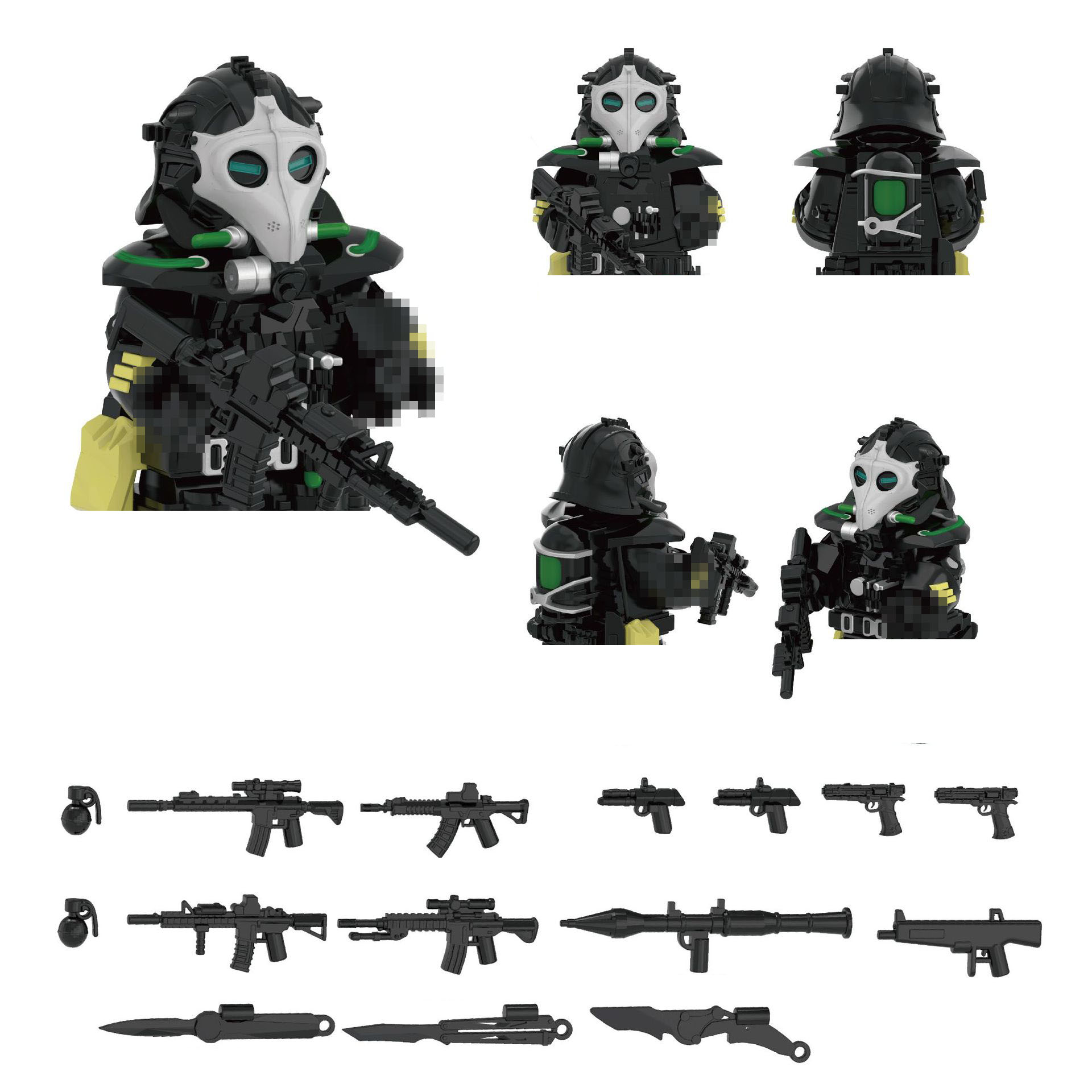 Marchandises dangereuses colorées + armes noires