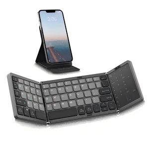 Precio de fábrica MOQ bajo personalizable OEM ODM Delgado Mini portátil inalámbrico plegable BT teclado teclados personalizados con panel táctil - Product Image 1