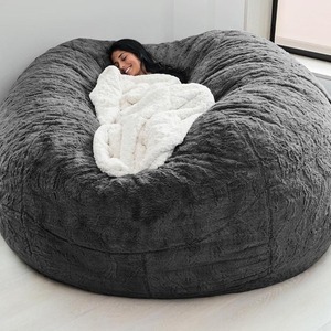モダンな5FT 6FT 7FTレイジーソファビーンバッグメーカーから直接販売フェイクファービーンバッグファブリック付き室内装飾用フォーム充填材