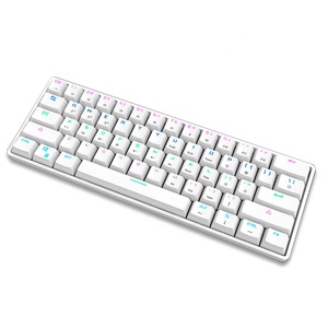 61 tasti Led Usb cablato 60 per cento tastiera meccanica da gioco staccabile di tipo C cavo Mini tastiera da gioco bianca con interruttori rossi - Product Image 1