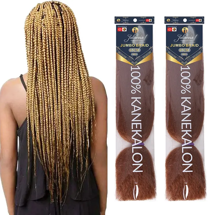 26Inch High Temperature Fiber Kanekalons Jumbo Trança Extensão Do Cabelo Atacado Japonês Kanekalons Fibra Sintética Trança Fácil