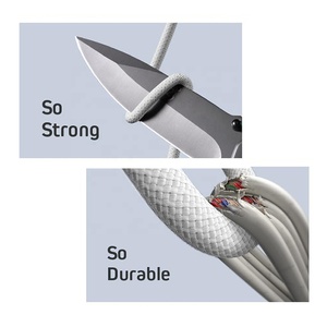Trend 1M 60W tip C tipi C süper hızlı şarj kablosu naylon örgülü USB C yüksek hızlı iletim şarj aleti kablosu - Product Image 4