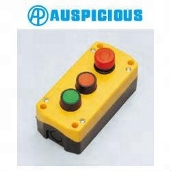 Stazione di controllo gialla con scatola interruttore selettore momentaneo da 22mm a pulsante per interruttori momentanei - Product Image 4