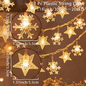 3M 20LED luce di natale filo di luce fiocco di neve alce stella albero di natale lampada festiva decorazione interna batteria fata stringa di luce - Product Image 5