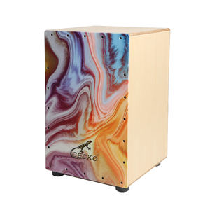 Renkli kutu içinde yeni ahşap Cajon davul ekonomik enstrüman aksesuar - Product Image 1