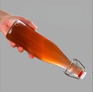 1升摇摆酿造塞翻盖家用玻璃瓶-葡萄酒水饮料油醋康普茶圆柱形 - Product Image 5