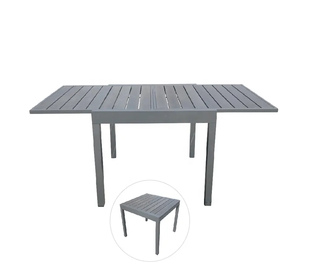 Mesa extensible de metal y acero inoxidable para picnic al aire libre, mesa extensible para el hogar, jardín o restaurante, ahorro de espacio, el mejor precio de fábrica, 2021