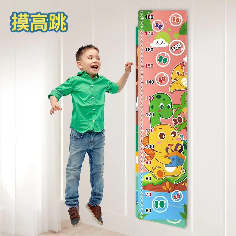 OEM Carton Height Wall Chart Ruler Child Growth Chart Measurement Wall Hanging Ruler with 6 DIY sticky paste &6 balls & 2 hooks