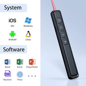 Laser Wireless Powerpoint PPT presentatore con porta di ricarica di tipo-C USB presentatore Laser Powerpoint Clicker Wireless telecomando - Product Image 5