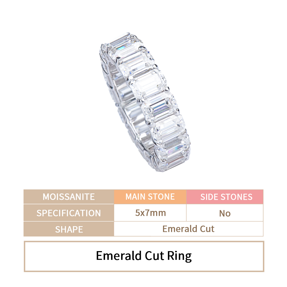 Emerald eternity band5*7MM