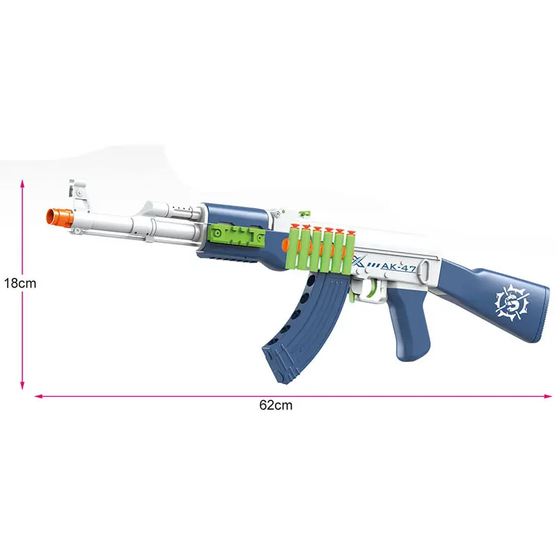 2 trong 1 hướng dẫn sử dụng EVA mềm phi tiêu Gel bóng Blaster AK Súng đồ chơi
