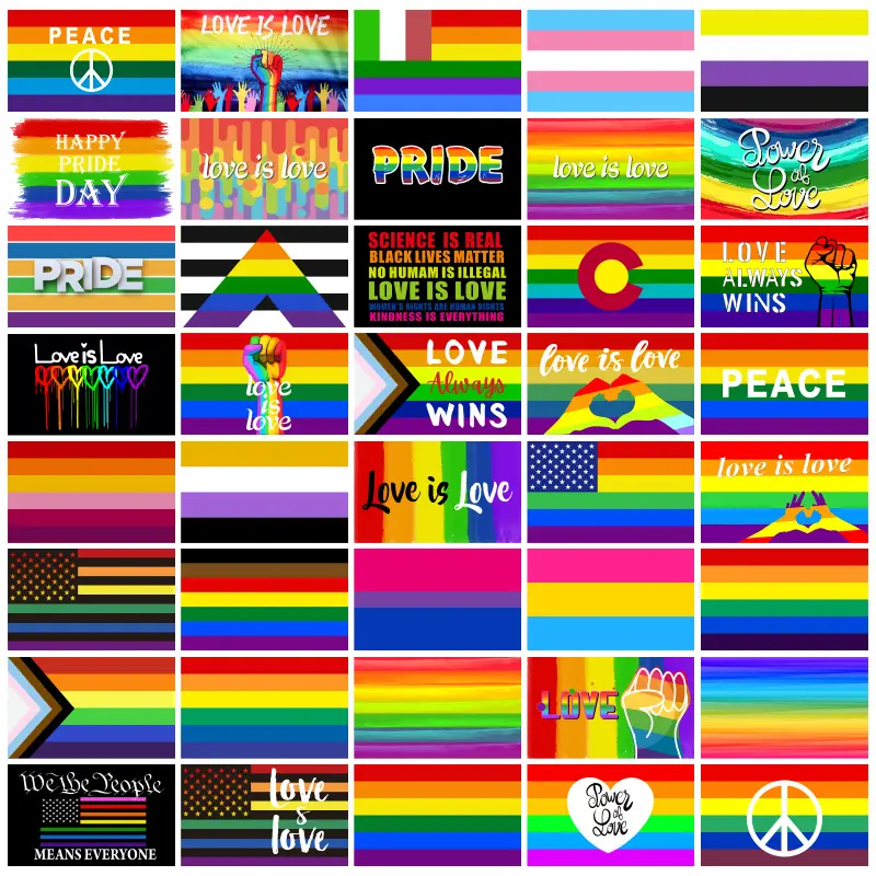 Chất lượng cao cấp LGBT niềm tự hào Đồng Tính cờ 3X5FT cầu vồng cờ chuyển giới lưỡng tính cờ