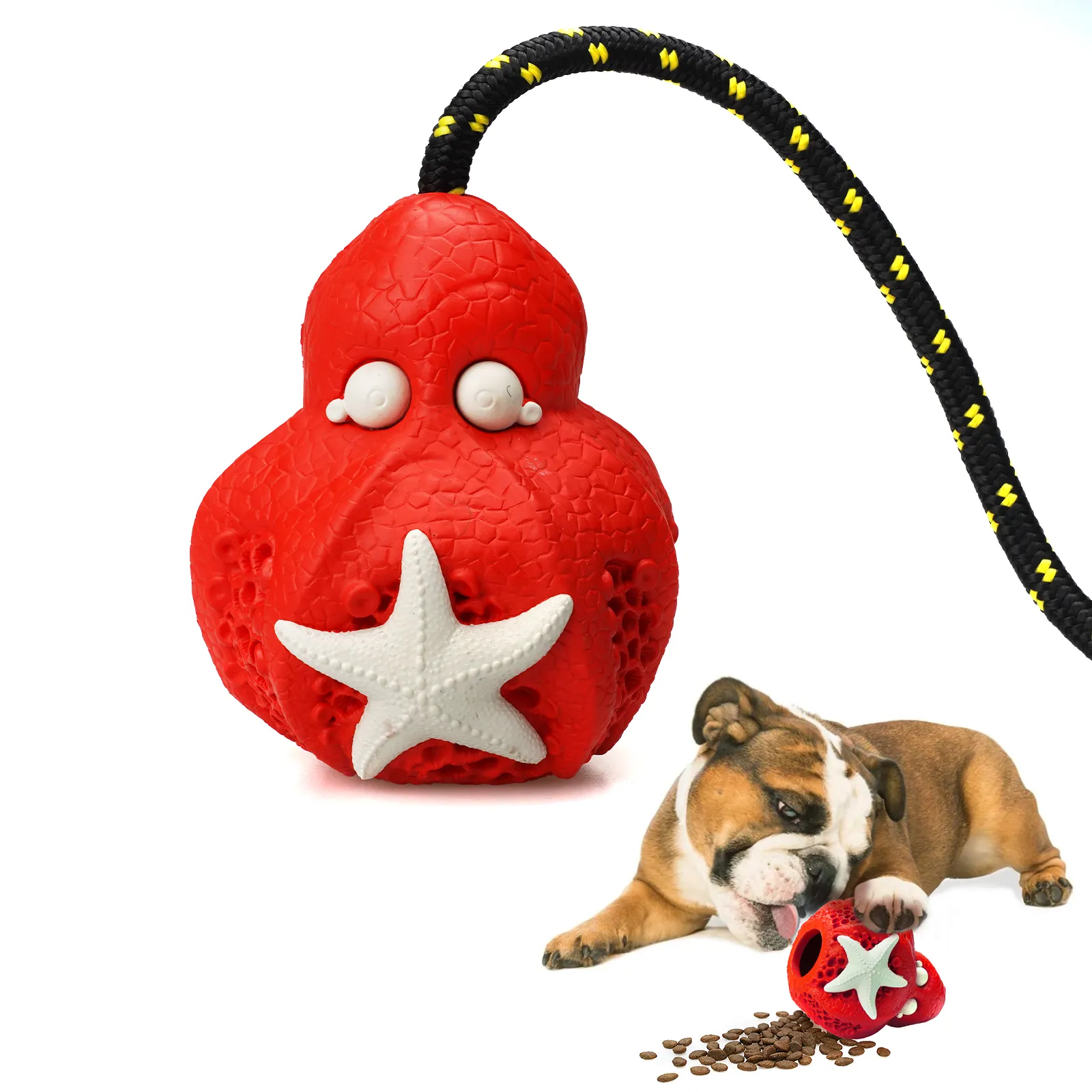 Интерактивный диспенсер для домашних животных, долговечная Нетоксичная игрушка в форме осьминога, жевательная игрушка для собак