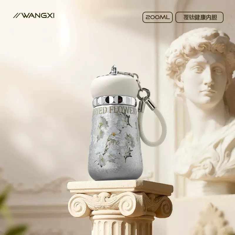 Milky white with titanium-coated inner liner, 350ml