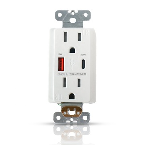 Quick Charger 15A 125V Dual USB Outlet PD20W PD18W Type a Type C Port USB <strong>Plug</strong> <strong>US</strong> Standard Duplex Receptacle - Product Image 1