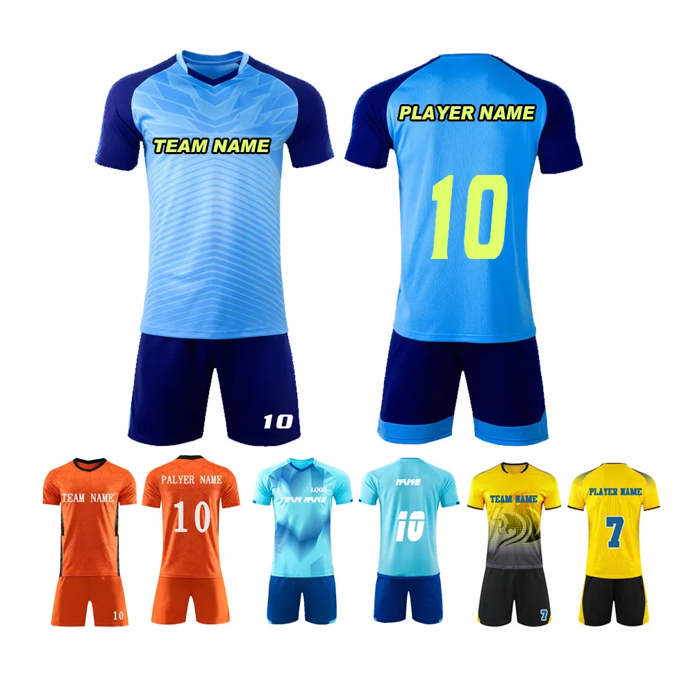 Dye subolmação personalizada futebol, uniforme esportes conjunto de equipe futebol treinamento vestuário futebol t camisas