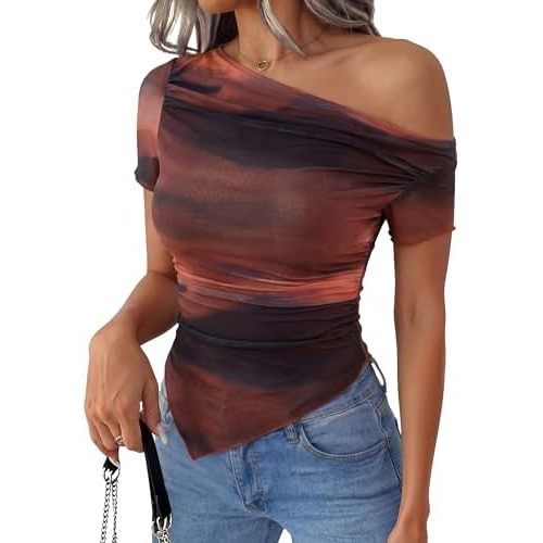 Floral Red Brown