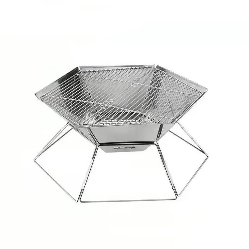 Charcoal Folding Camping BBQ Grill Stove Outdoor Picnic Cooking Stand for Backpacking Hiking Portable Campfire Equipment