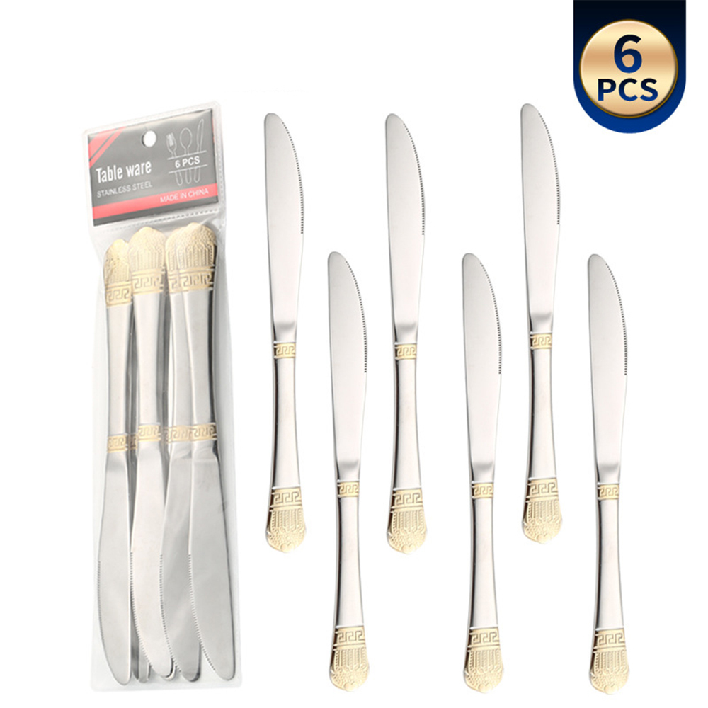 Couteau 6 pièces doré