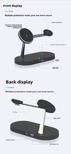 2025 yeni Trend 15W manyetik kablosuz şarj 5-in-1 dikey hızlı şarj USB tip C Port tutucu Apple izle akıllı saat - Product Image 3