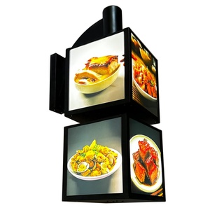 Hai lớp xoay dẫn hộp Đèn cửa hàng mặt tiền bên treo tường hiển thị cho phục vụ các món ăn và <span class=keywords><strong>menu</strong></span> biển quảng cáo cửa biển hiệu - Product Image 1