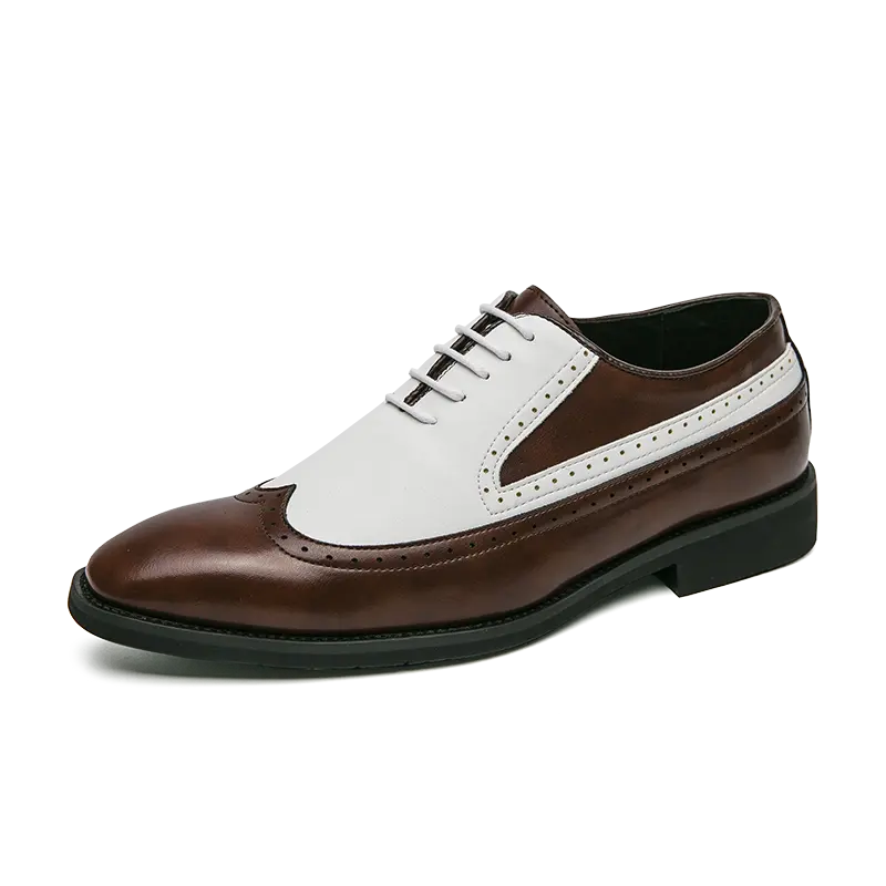 2024 sapatos de negócios masculinos esculpidos em bloco de cor dupla pontiaguda sapatos de festa masculinos da moda sapatos oxford