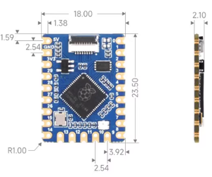 Micro Snow RP2040 Winziges Entwicklungs board RP2040 ZERO Raspberry Pi PICO Geteilte USB-Schnitts telle - Product Image 5