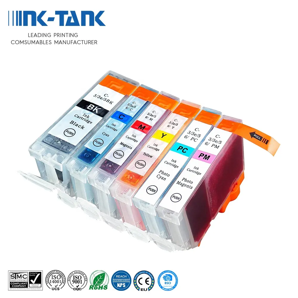 INK-TANK BCI-3 3e 5 6 BCI-6 Premium Color Compatible Inkjet Ink Cartridge for Canon PIXMA iP6000D Printer