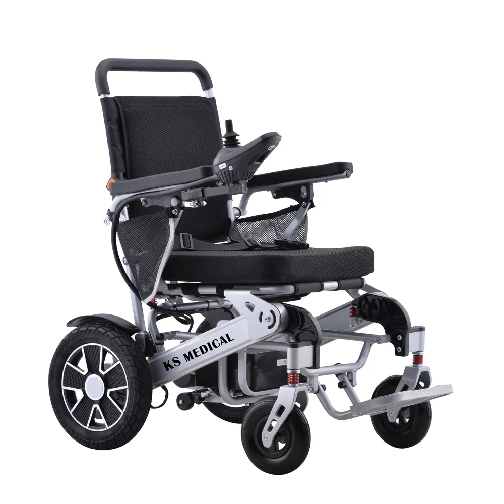 KSM-606 High Quality Foldable Electric Wheelchair with Remote Control Motorized Power Wheelchairs for Elderly People