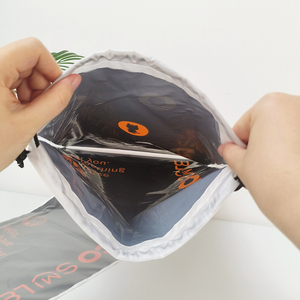 高品质聚乙烯拉绳防水定制标志促销可生物降解拉绳袋 - Product Image 2