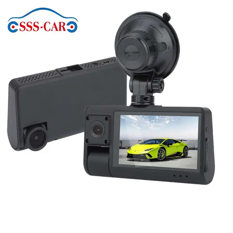 Más tres cámaras tablero Wifi Gps Dash Cam reproducción de vídeo lapso de tiempo de vídeo Dash Cam Cámara Dual