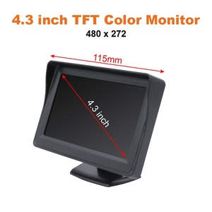Pantalla LCD de 4,3 pulgadas para pantalla de monitor retrovisor a color de coche, vehículo todoterreno, retrovisor de estacionamiento de camiones y sistema de visualización inversa