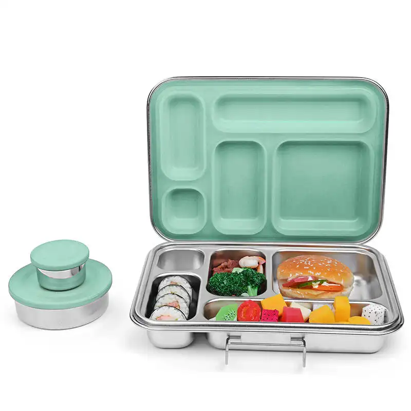 Oumego wieder verwendbare Edelstahl Lebensmittel Lunchbox für Schul büro Kinder Kinder Langlebiges Essen Bento Lunch Box