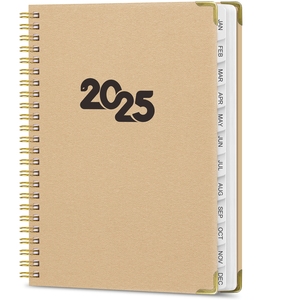 2025 2026 crea tu propio planificador encuadernado en espiral cuaderno de papel Kraft diario semanal mensual Bloc de notas diario planificadores hechos a medida - Product Image 1