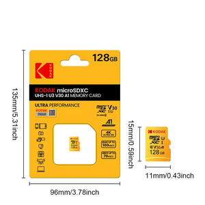 Popular Kodak U3 Classe <span class=keywords><strong>10</strong></span> Cartões SD Baratos 128 gb 256GB SDXC Classe <span class=keywords><strong>10</strong></span> V30 Cartões de Memória <span class=keywords><strong>Flash</strong></span> Cartão TF