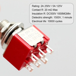 2A 250V Mini geçiş anahtarı ON-OFF-ON 6 PIN 3 pozisyon yüksek kalite geçiş anahtarı - Product Image 5