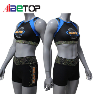 2025 ücretsiz özelleştirilmiş amigo Cheer eğitim giyer özel kendi tasarım Cheer spor kırmızı tank ve şort - Product Image 3
