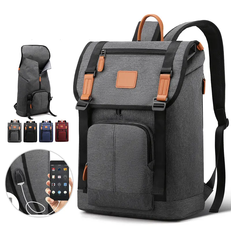 Anti-Diebstahl-Geschäftsreise-Schule-Laptop-Rücksack mit USB-Ladestation 15,6-Zoll-Notebook-freizeitsport-Rücksack