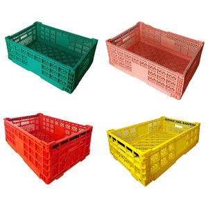 High Quality PP Mesh <strong>Stackable</strong> <strong>Crates</strong> <strong>Plastic</strong> Foldable Vegetable <strong>and</strong> Fruit Storage <strong>Crate</strong> for Supermarket Storage - Product Image 4