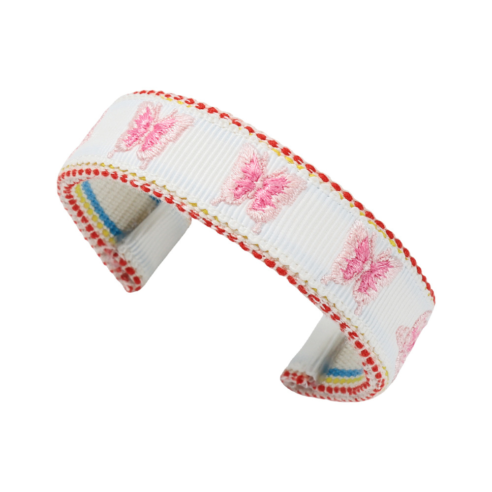 Butterfly embroidered open bracelet-247a
