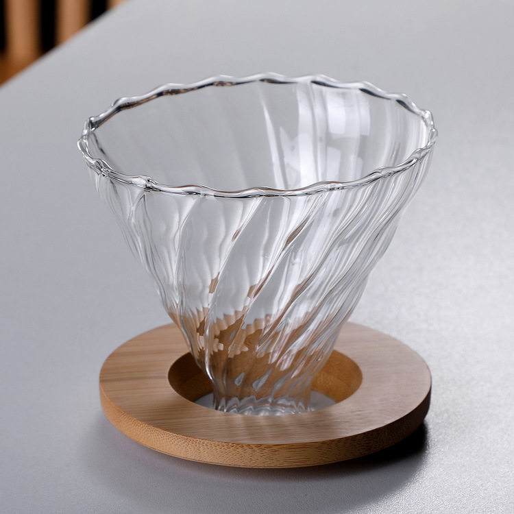 Tasse filtrante en sergé avec manche en bambou - grand modèle