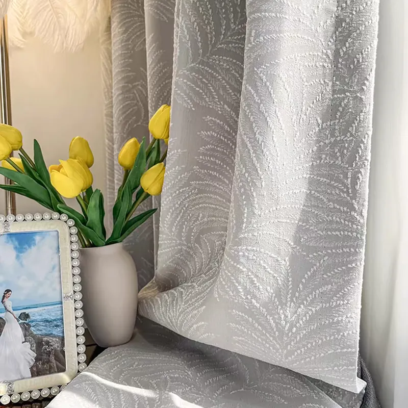Cortinas de luxo para janelas de sala de estar em tecido 100% algodão estilo europeu