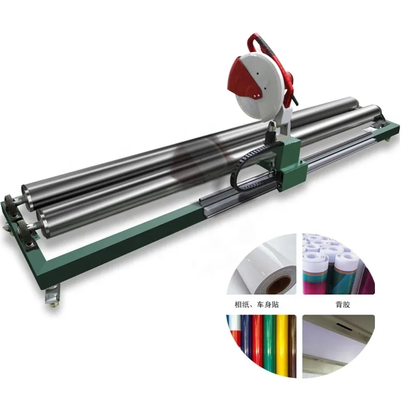 Máquina cortadora de rollos de película elástica de papel manual, cortadora de lona Flex Banner Rol