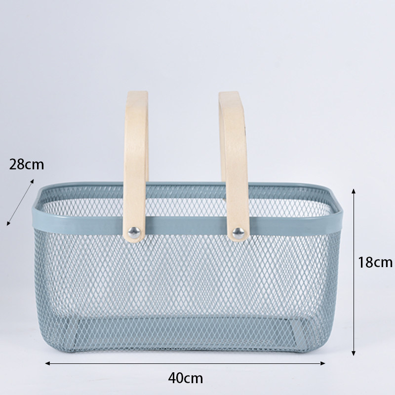Grand panier à main en fer bleu
