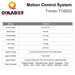 QDLASER Trocen TC6832, система управления вибрационным ножом для резки шпинделя, СО2, лазерный контроллер для гравировального станка, высокая скорость DSP - Product Image 5