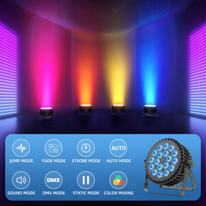 Rgbwa + UV 6 In1ไฟพาร์ LED 18ชิ้นควบคุมด้วย Dmx512อัตโนมัติเสียงสำหรับงานแต่งงานกระป๋องไฟเวที - Product Image 5