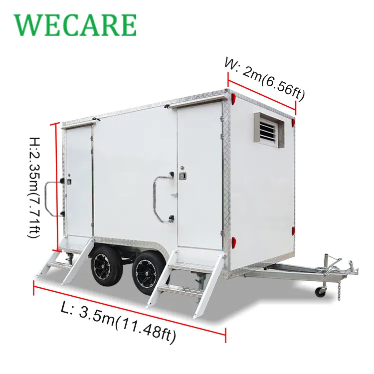 WECARE 이동식 휴대 욕실 유닛 샤워기와 화장실 캠핑 화장실 트레일러 럭셔리